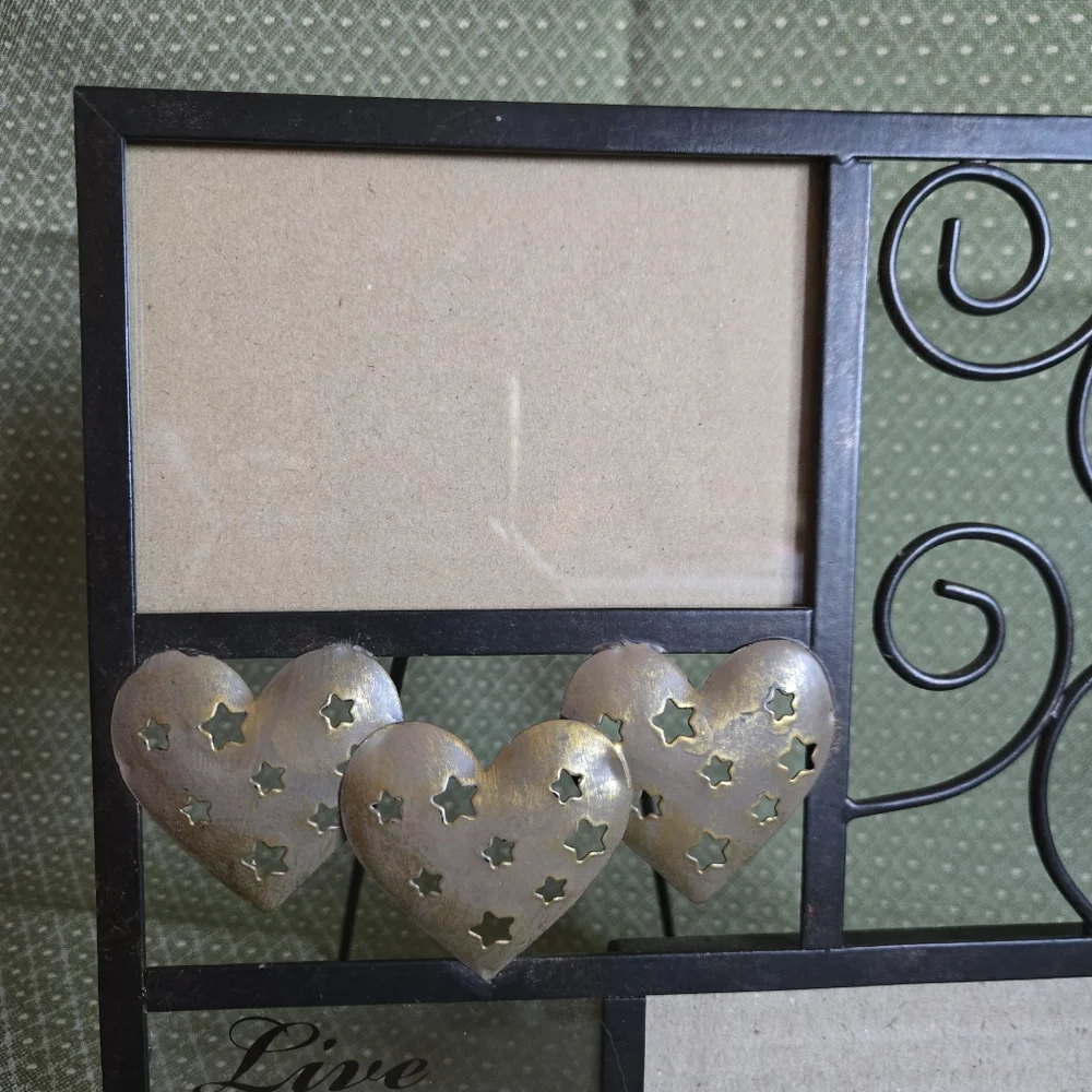 Heart Swirl Photo Metal Frame Live Love Laugh